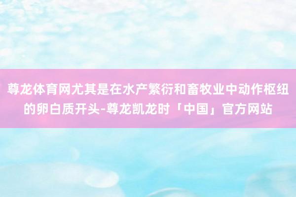 尊龙体育网尤其是在水产繁衍和畜牧业中动作枢纽的卵白质开头-尊龙凯龙时「中国」官方网站