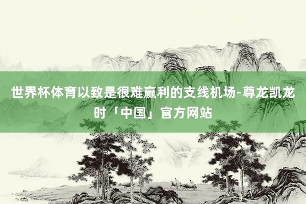 世界杯体育以致是很难赢利的支线机场-尊龙凯龙时「中国」官方网站