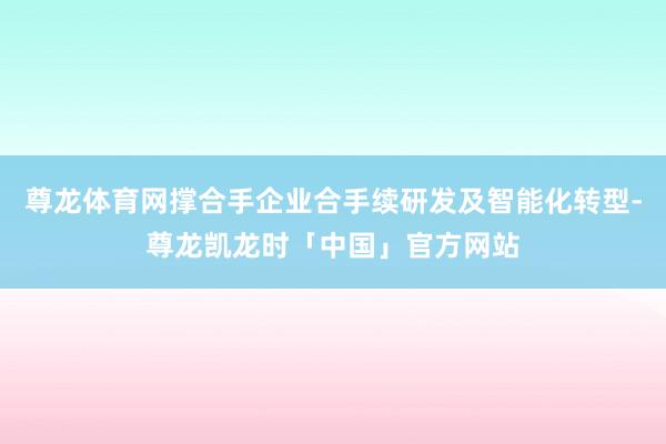 尊龙体育网撑合手企业合手续研发及智能化转型-尊龙凯龙时「中国」官方网站