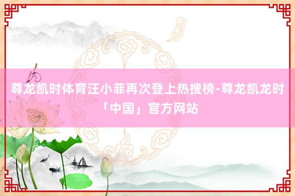 尊龙凯时体育汪小菲再次登上热搜榜-尊龙凯龙时「中国」官方网站