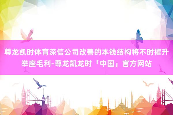 尊龙凯时体育深信公司改善的本钱结构将不时擢升举座毛利-尊龙凯龙时「中国」官方网站