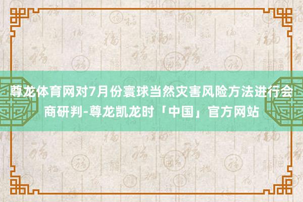 尊龙体育网对7月份寰球当然灾害风险方法进行会商研判-尊龙凯龙时「中国」官方网站