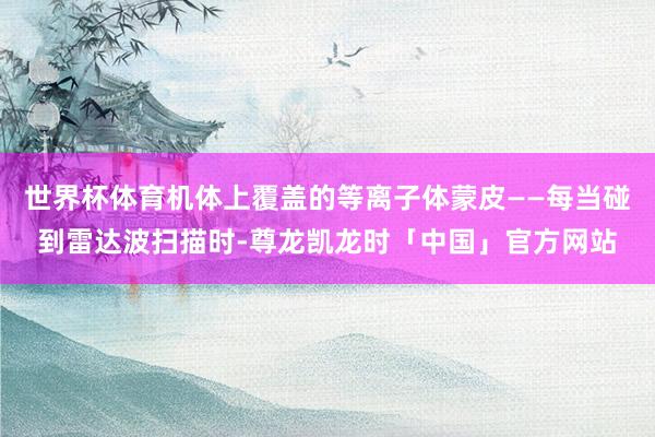 世界杯体育机体上覆盖的等离子体蒙皮——每当碰到雷达波扫描时-尊龙凯龙时「中国」官方网站