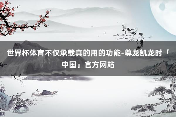 世界杯体育不仅承载真的用的功能-尊龙凯龙时「中国」官方网站