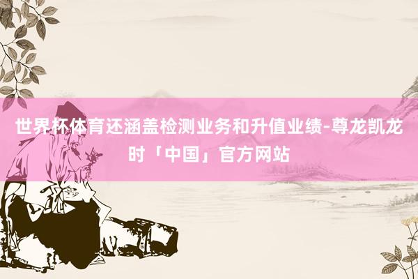 世界杯体育还涵盖检测业务和升值业绩-尊龙凯龙时「中国」官方网站