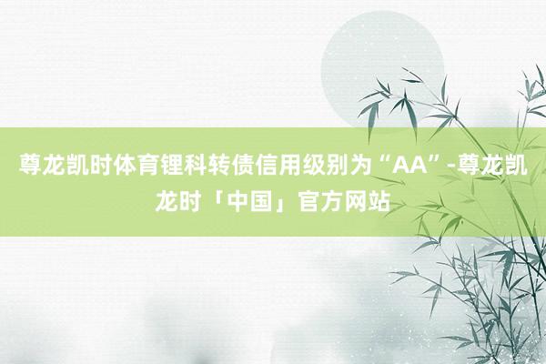尊龙凯时体育锂科转债信用级别为“AA”-尊龙凯龙时「中国」官方网站