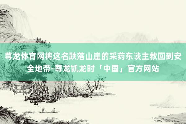 尊龙体育网将这名跌落山崖的采药东谈主救回到安全地带-尊龙凯龙时「中国」官方网站